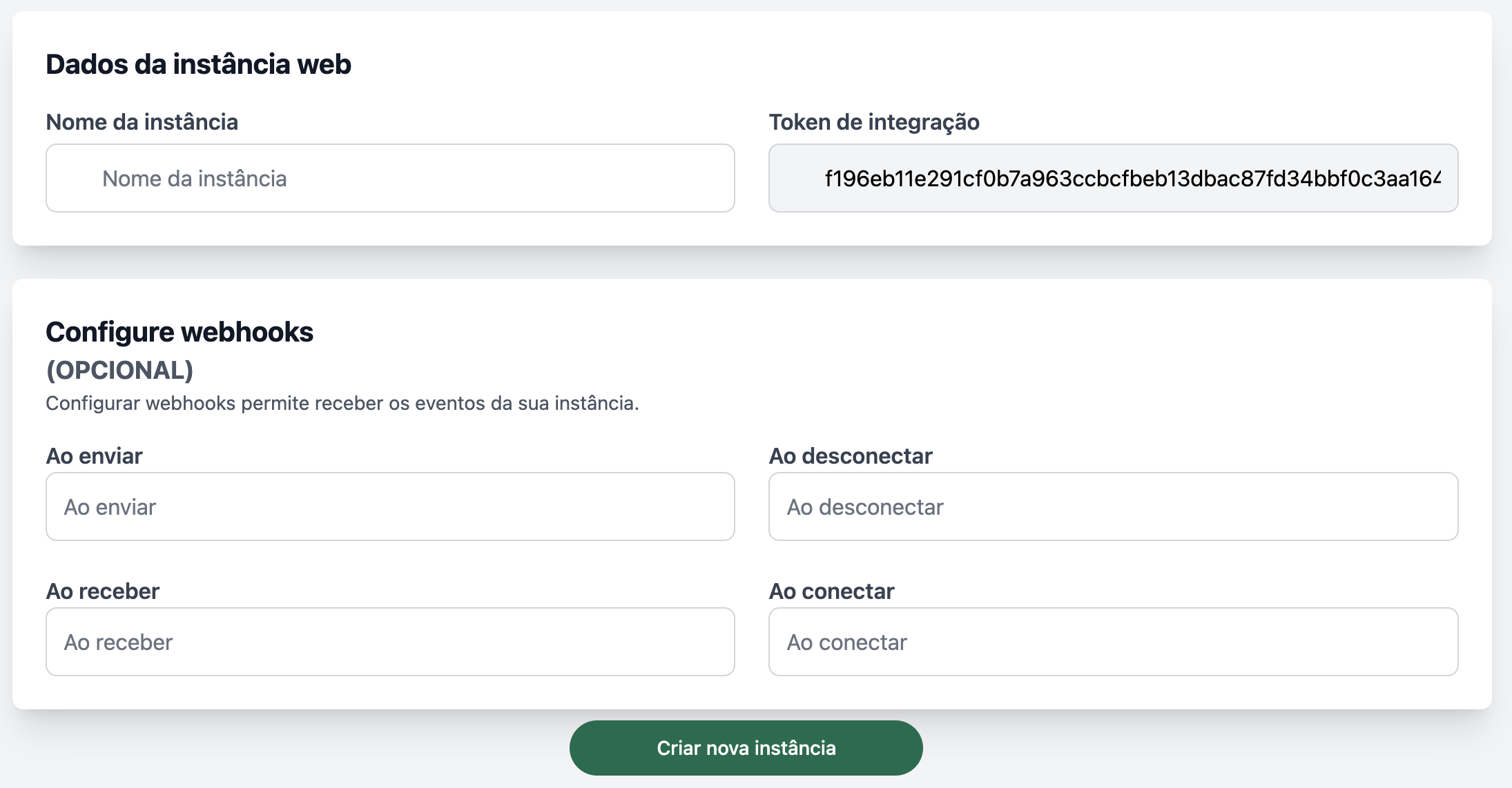 Configuração de Webhook